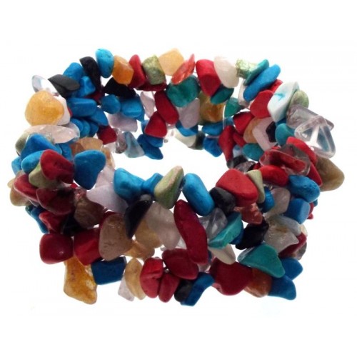 Mixed Howlite Gemstone Cuff Bracelet